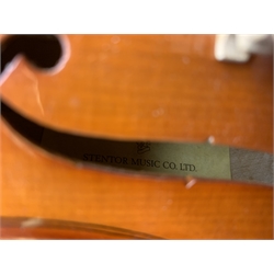Stentor 'Student II' violin with 35.5cm two-piece back and spruce top, bears label, 59cm overall, in original fitted case with bow
