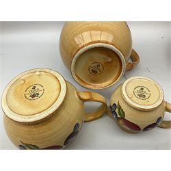 Hornsea Pottery Yeovil pattern part tea and dinner service, to include seven dinner plates, cheese dish and cover, water jug, four storage jars of various sizes etc (60) 