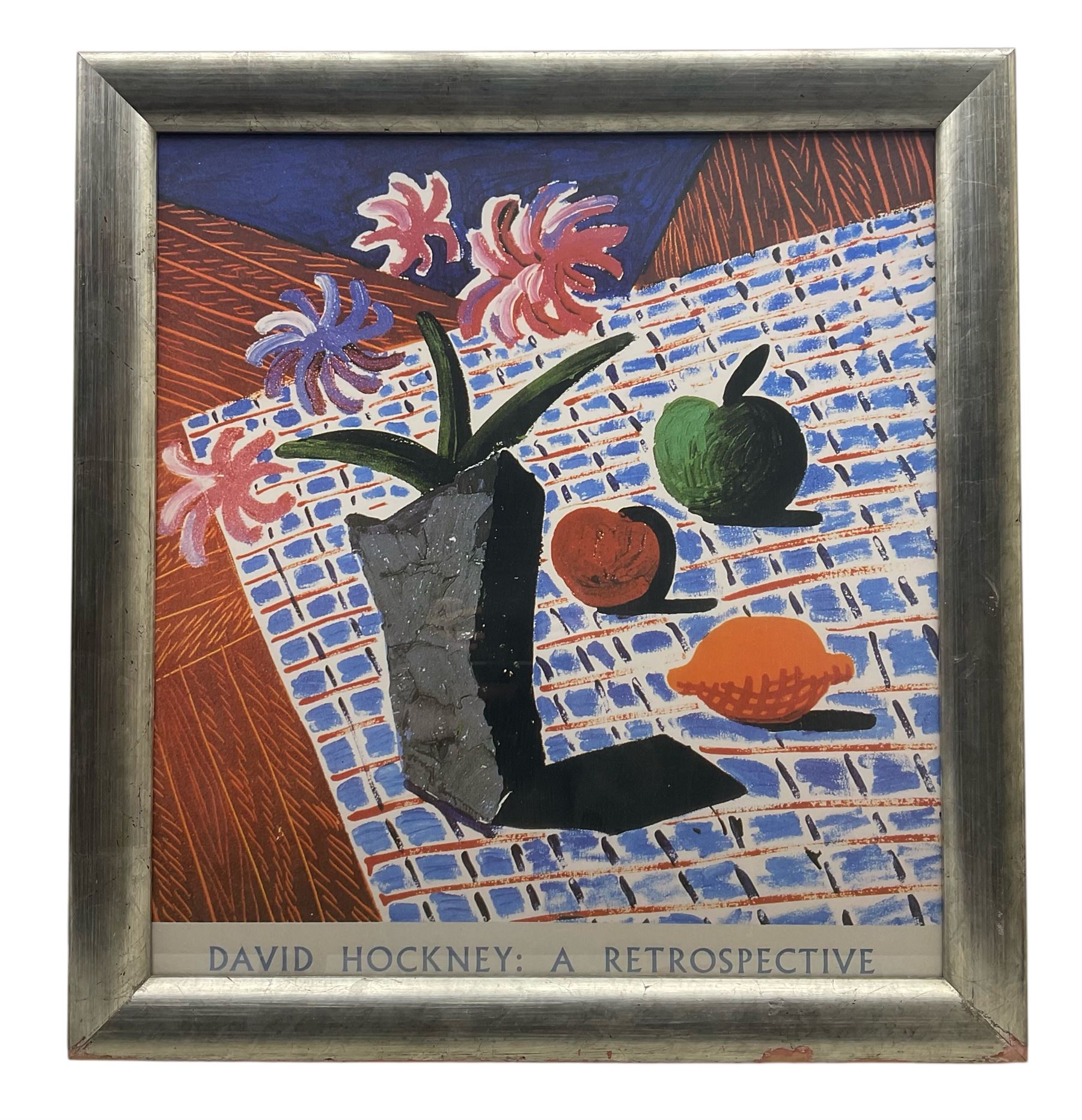 After David Hockney (British 1937-): 'David Hockney - A Retrospective', poster 70cm x 64cm