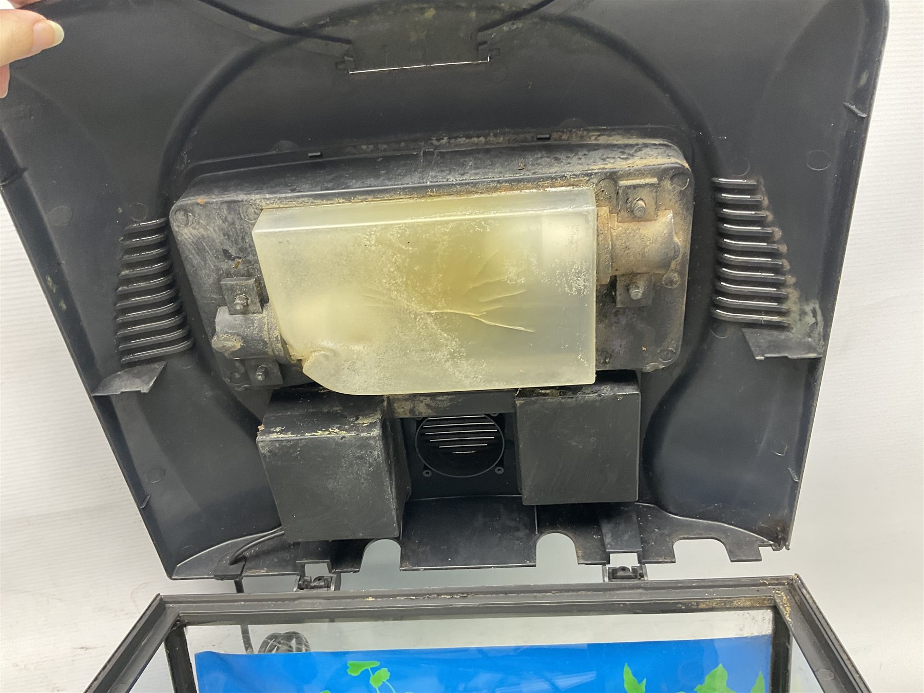 Two fish aquariums, comprising Interpet Aquapod LED starter kit 45l and PAH Fishbox 48l, with various accessories, tallest H40cm