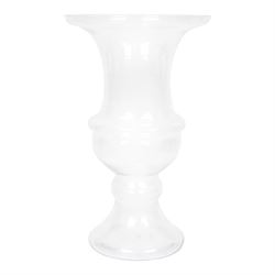 Large clear glass floristry vase, of urn form with flared rim, H60cm