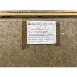 Alan Carr Linford (British 1926-): 'Piazza del Popolo' Rome, pencil and wash signed '48, titled on label verso 26cm x 30.5cm