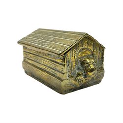 Brass vesta case in the form of a dog kennel, H4cm, L6cm