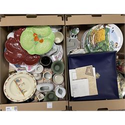 Collectables including, Wedgwood, Beswick, Hornsea, Wade etc in five boxes 