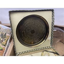 Dartington Crystal glass flower bowl, together with four similar smaller examples, two Orrefors glass bowls, collection of glass decanters, including Dartington and painted example, etc