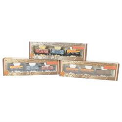Six Bachmann 00 gauge Coal Traders Classics and Tank Traffic Classics triple wagon packs, comprising five 33033 Coal Traders Classics Yorkshire and one 37665 Tank Traffic Classics 14 Ton Tank Wagons in BP silver, all boxed