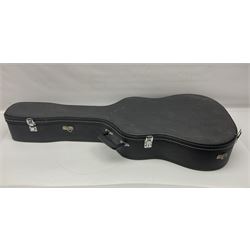 Harmony Model H6360 acoustic guitar in mahogany with spruce top, L103cm overall; and 1970s B&M (Barnes & Mullins) Concert Grande acoustic guitar, L101.5cm overall; each in hard carrying case (2)