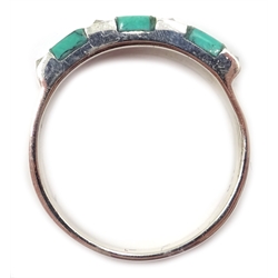  Silver turquoise and marcasite ring, stamped 925  