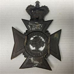 British helmet plate for 2nd Worcestershire Rifle Volunteers