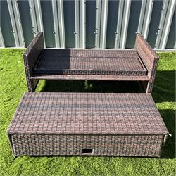 “Outsunny”, garden rattan furniture set two seater patio lounger daybed - THIS LOT IS TO BE COLLECTED BY APPOINTMENT FROM DUGGLEBY STORAGE, GREAT HILL, EASTFIELD, SCARBOROUGH, YO11 3TX