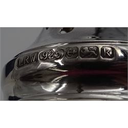 Modern silver mounted crystal sugar caster, the crystal body with hobnail cut decoration, with silver pierced domed lid, hallmarked 	Laurence R Watson & Co, Birmingham 2009, H14cm, boxed 