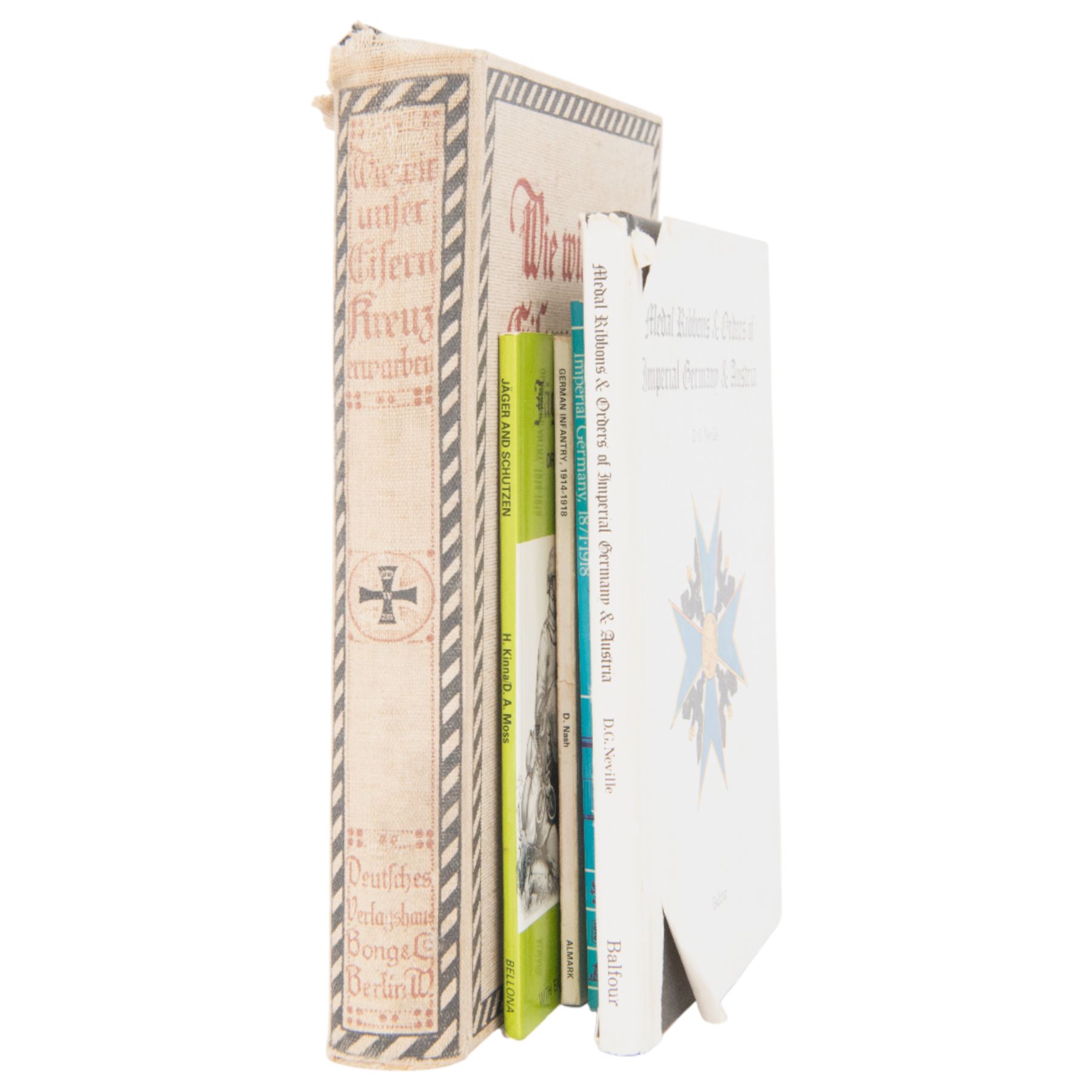 Wie Wir unser Eisern Kreuz 1914 (How We Earned our Iron Cross 1914), first edition Bong  & Co Berlin 1916, together with Dress and Distinction 1910-1914, German Infantry 1914-1918, The Swords and Bayonet Makers of Imperial Germany 1871-1918 and Medal Ribbons & Orders of Imperial Germany & Austria  