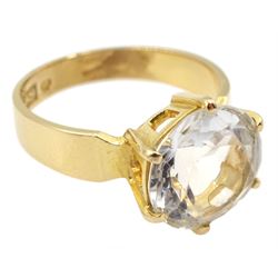 Swedish 18ct gold single stone rock crystal ring by Bengt Hallberg, stamped 18K 