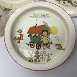 Four pieces of Mabel Lucie Attwell and Bunnykins nursery ware