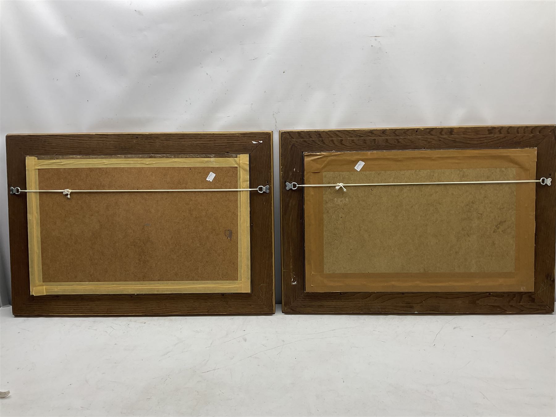 Alexander Molyneux Stannard (British 1898-1975): Horse and Cart through Moors and Moorland Sheep Landscape, pair watercolours signed 37cm x 63cm (2)