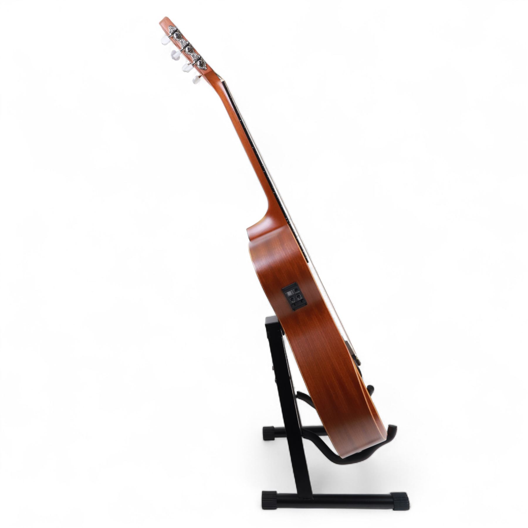 2020 Taylor Academy 12E-N nylon string electro-acoustic guitar; with sapele body, natural spruce top with contour edge and ebony fretboard, in original Taylor soft case, guitar L99cm