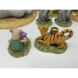 Border Fine Arts Winnie the Pooh figures, to include Large Pooh with Honey Pots, Large Eeyore, Pooh Party Wall Plaque and five figures from the Classic Pooh series, large pooh H42cm 