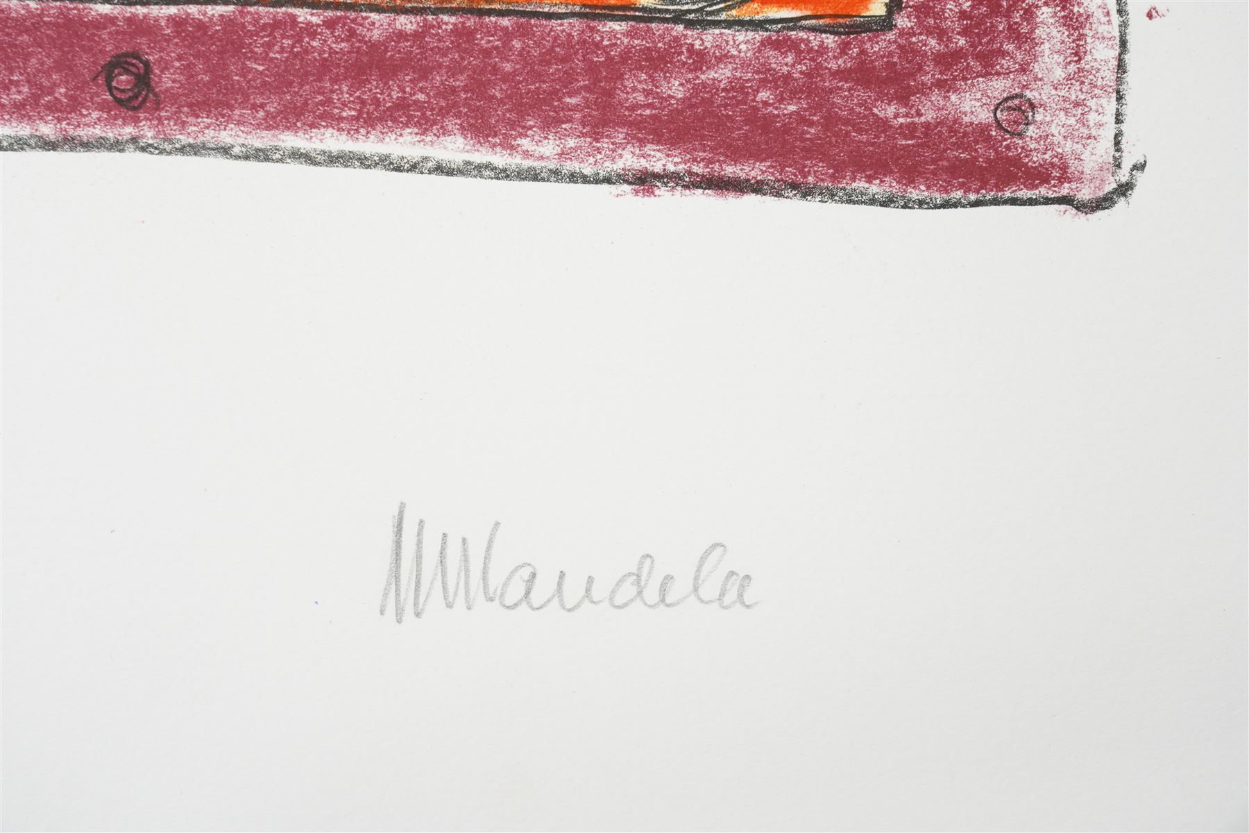 Nelson Rolihlahla Mandela (South African 1918-2013): 'My Robben Island' - ' 'The Church' 'The Lighthouse' 'The Cell' 'The Window' 'The Harbour' 'Motivation', set of six lithographs in colours signed and numbered EP 5/10 edition 500 in pencil with blindstamp, pub. by the Belgravia Gallery, 2002,  66cm x 50cm, together with original box (6) (unframed)