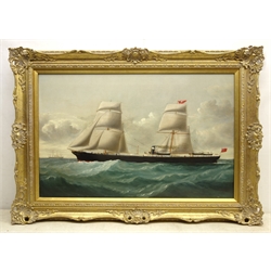  Charles Ogilvy (British 1832-1890): Steamship 'Isis' - Ship's Portrait, oil on canvas signed and dated 1877, 49cm x 75cm  Provenance: from the exors. of a North Yorkshire single owner collection of Maritime oils and watercolours  