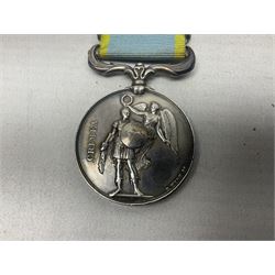 Victoria British Army Crimea medal with Sebastopol clasp, unnamed, with ribbon