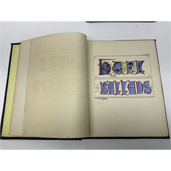 20th century illuminated hymn books, titled Hull Ballads, two volumes, hand coloured Illustrations and written text