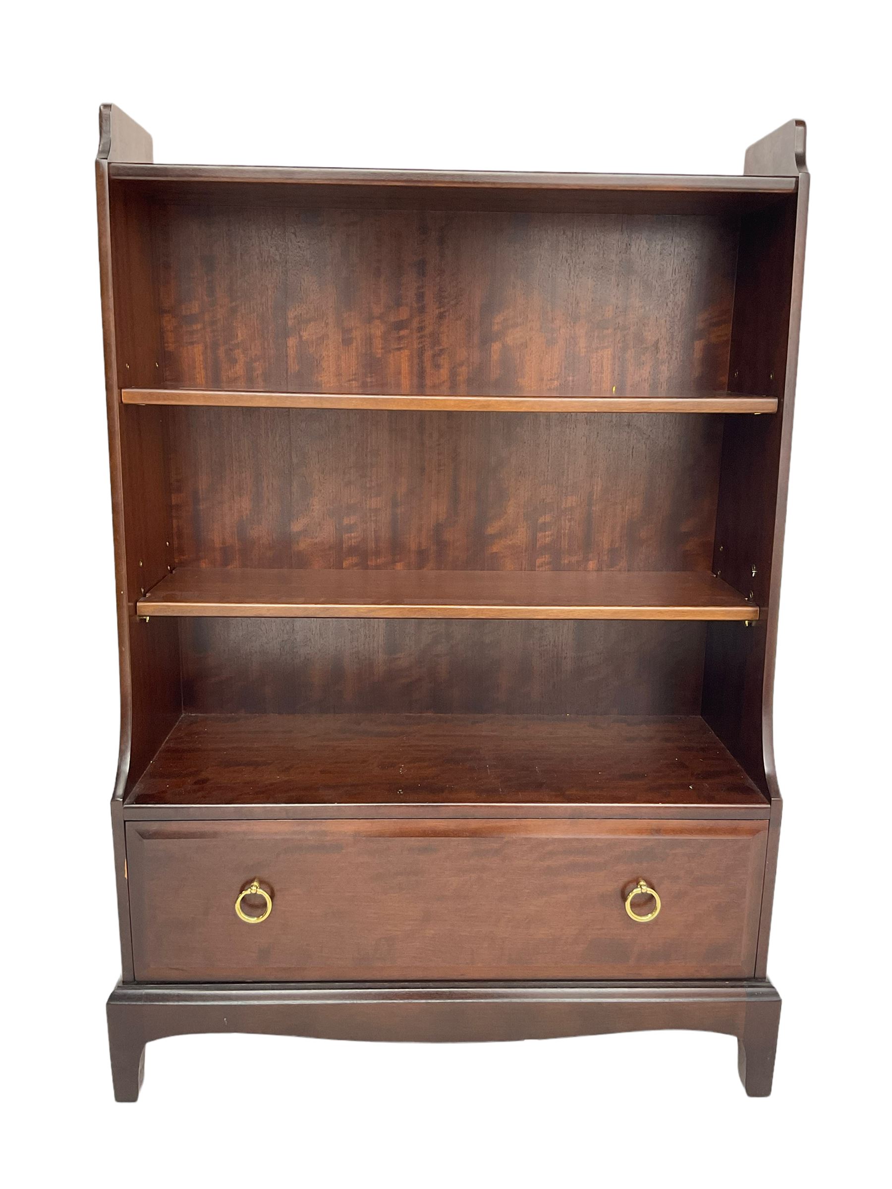 Stag Minstrel - mahogany open bookcase with drawer