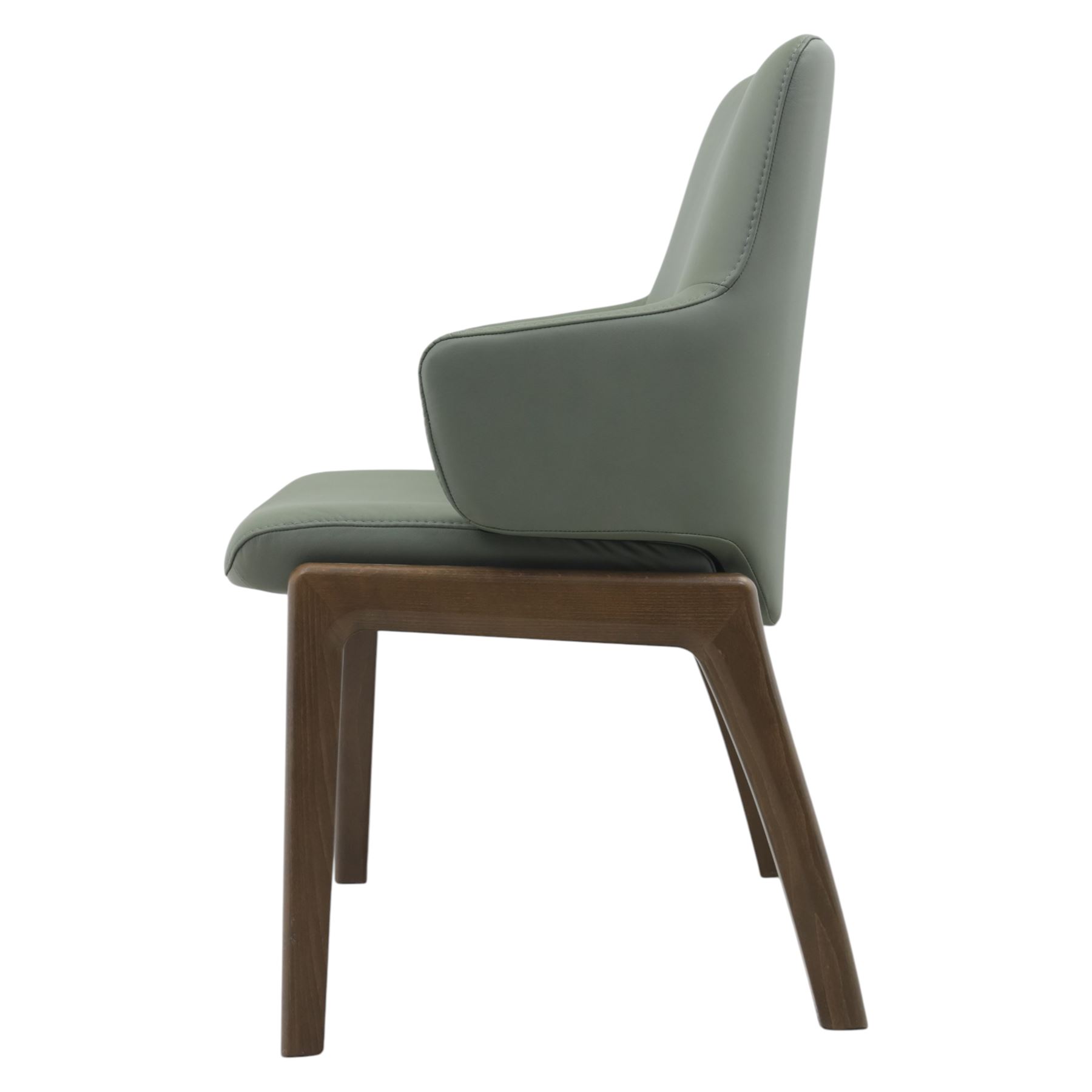 Ekornes Stressless - 'Laurel' reclining dining or office chair, upholstered in Thyme green leather with D100 walnut frame
Seat height: 49cm