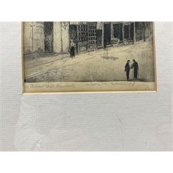 Walter Edwin Law (British 1865-1942): 'Old Millgate' and 'Old Market Street' Manchester, pair etchings signed and titled 22cm x 15cm (2)