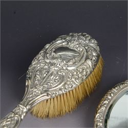 Edwardian silver mounted dressing table brush and hand  display picture 2
