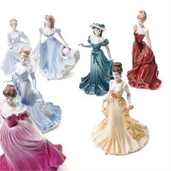 Twelve Coalport figures, comprising Alison, Pamela, Congratulations, Victoria, Sue, Beverley, Debbie, Karen, Christina, Felicity, Anna, and Elizabeth, all boxed (12)