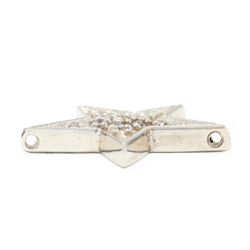 14ct white gold diamond star pendant, pave set with ten round brilliant cut diamonds