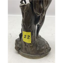 After Christophe Gabriel Allegrain, bronzed figure Venus in the Bath, H24cm