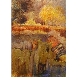 Keith Mountain (British 1944-): 'Excavation - Autumn Glow', mixed media signed and titled ...