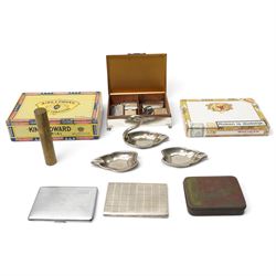 Collection of lighters including Ronson examples, five King Edward cigars, five Short Chur...