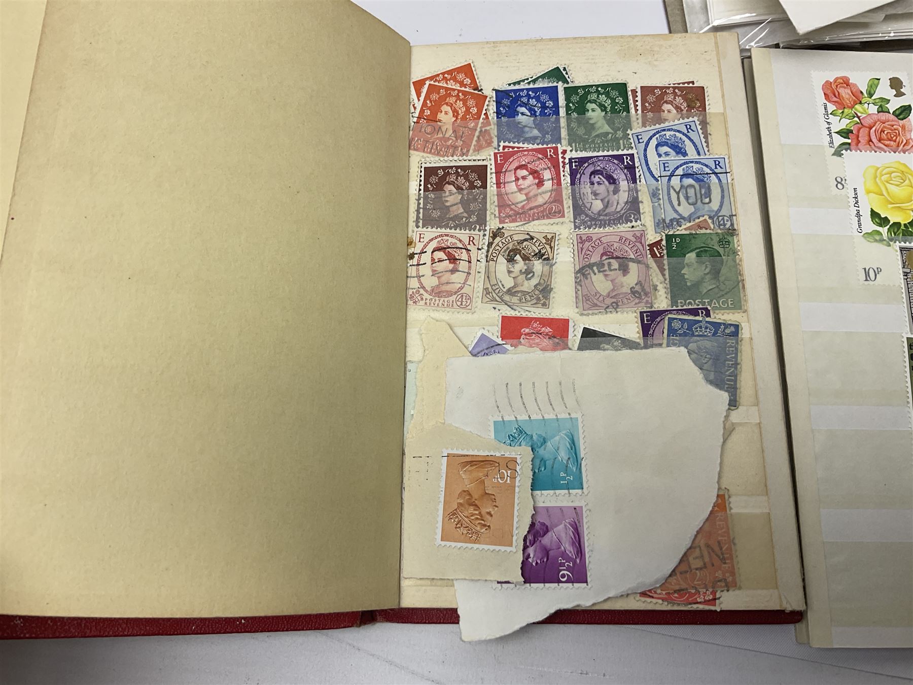 Stamps including Great British and Channel Islands first day covers, with various postmarks and genres, reference material etc, housed in various folders and loose, in one box