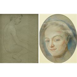 Ernest Leopold Sichel (British 1862-1941): Portrait of a Girl and Seated Nude, pastel and ...