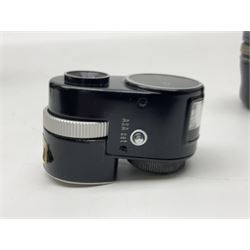 Olympus Pen FV camera body, serial no. 120981, with 'Olympus F.Zuiko Auto-S 1:1.8 f=38mm' lens, serial no. 251523, 'Olympus Zuiko Auto-zoom1:3.5 f=50-90mm, serial no. 135752 and clip on shoe