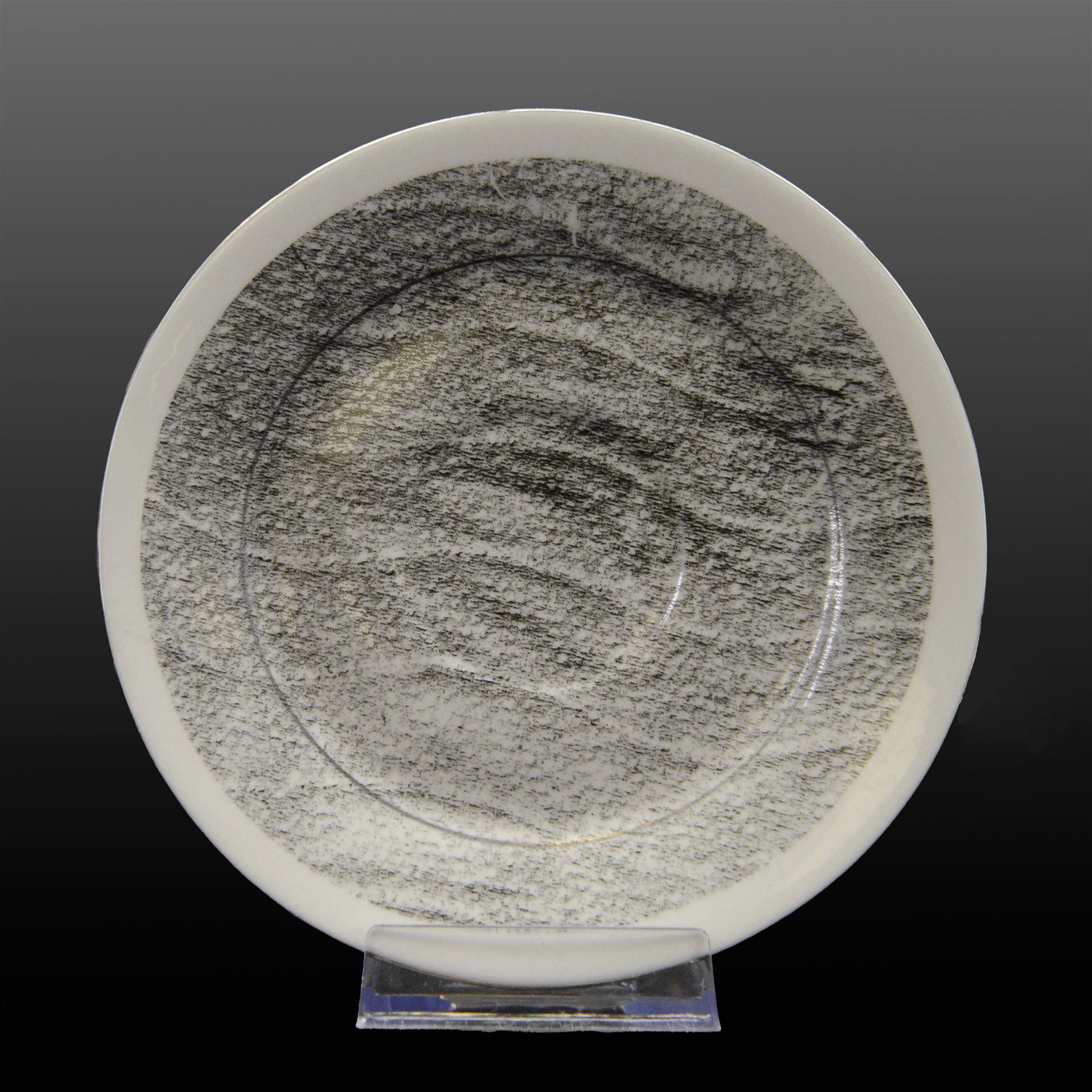 Alice Aldis (British 2002-); 'Toilet Paper Ornamentation - Collection One', hand-bound catalogue; together with three transfer-printed plates, largest D20cm 