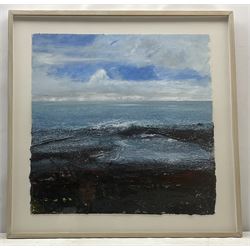 John Thornton (Northern British 1944-): 'Castle Rocks Gristhorpe Sands', mixed media on handmade paper signed, titled on label verso 57cm x 57cm 
Provenance: with Chantry House Gallery, Ripley, Harrogate, label verso