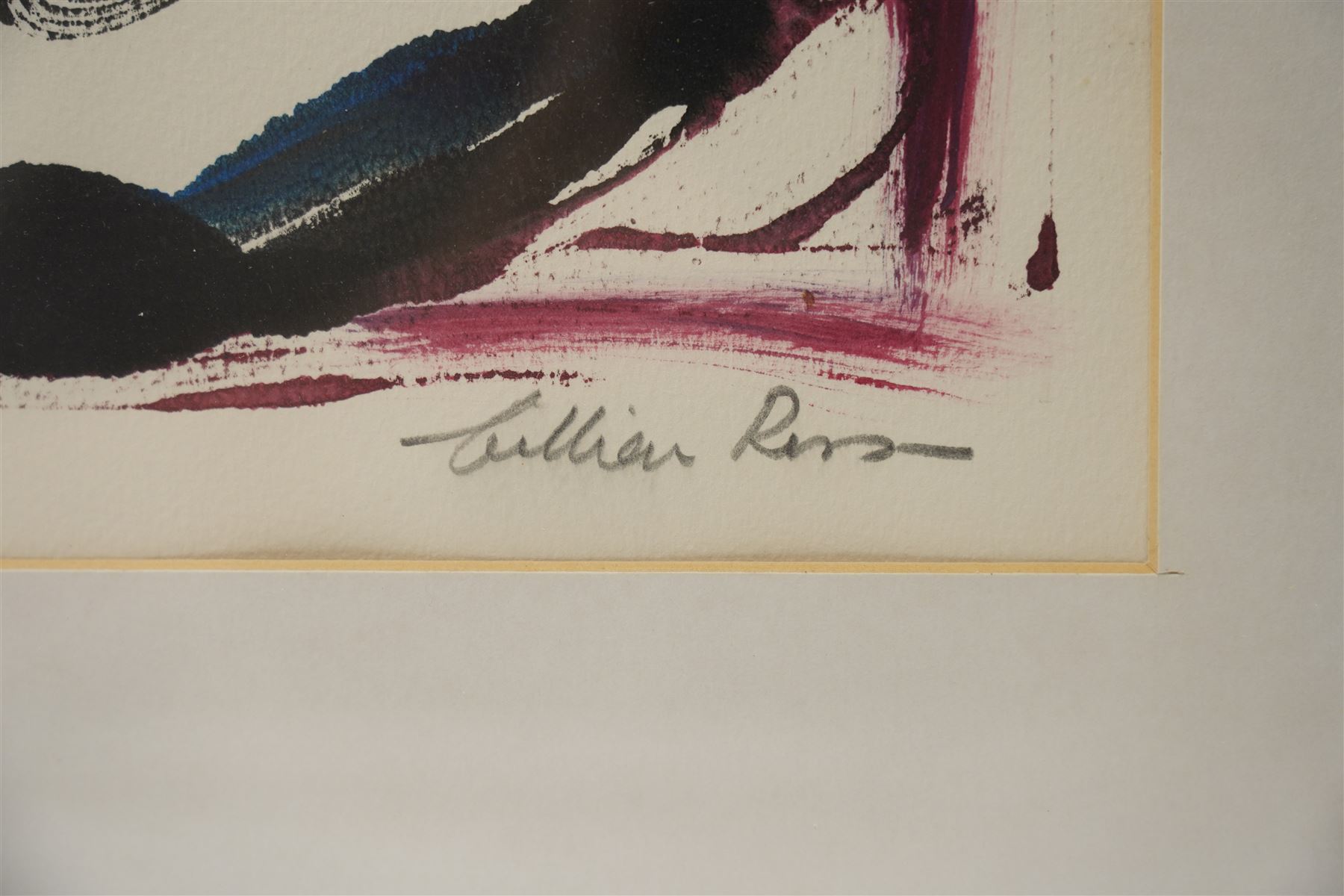 Gillian Ross Kelsey (British 1935-2025): 'Celtic Image No 1' and 'Celtic Image No 2', two acrylic monotypes signed and titled in pencil max 70cm x 110cm (2)