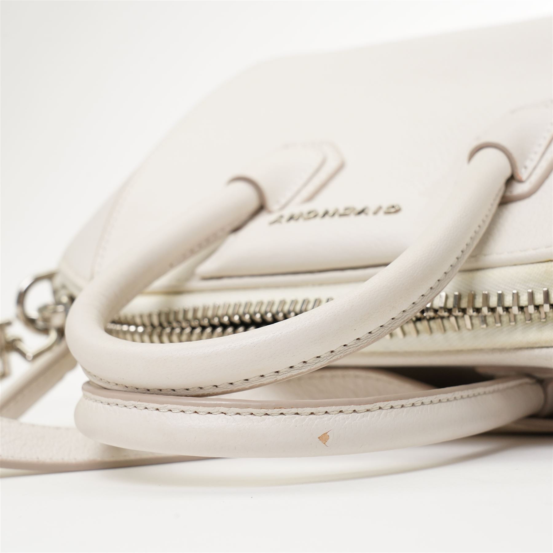 Givenchy - ‘Antigona’ Mini Bag, introduced circa 2011 under Riccardo Tisci, in structured white grained goat leather, with twin top carrying handles and detachable wide adjustable crossbody strap, with silver tone hardware, with original dust bag
