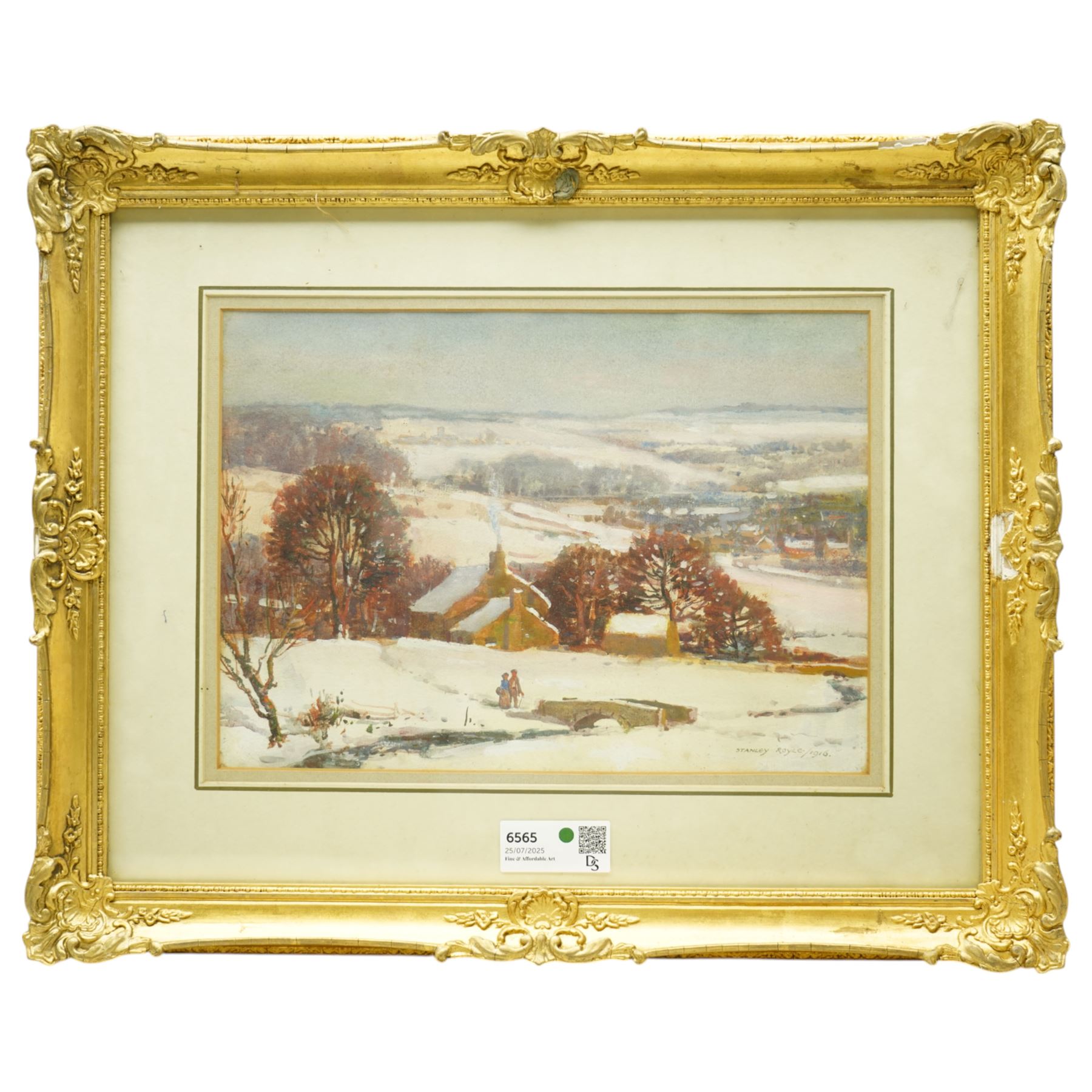 Stanley Royle (British 1888-1961): Winter in a Dales Landscape, watercolour signed and dated 1916, 27cm x 38cm