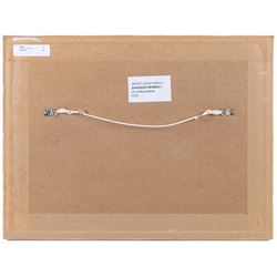 Lesley Birch (Yorkshire Contemporary): 'Sandsend Moment i', oil and mixed media on card signed with initials, 17cm x 28cm