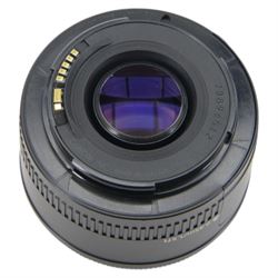 Four Canon camera lenses, comprising EF 50mm 1:1.8 lens serial no. 70896512, boxed, two zoom EF-S 18-55mm 1:3.5-5.6 IS lenses serial nos. 2040537810 and 6462009965 and an EF-S 55-250mm 1:4-5.6 lens serial no. 67007517
