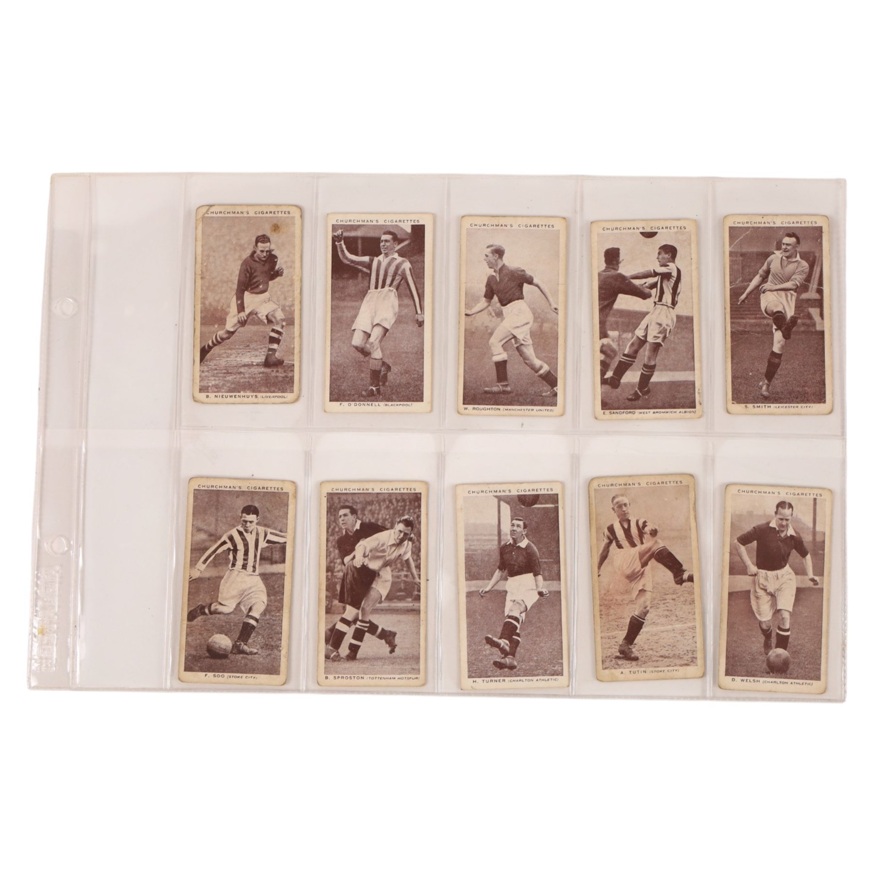 Forty Churchman's and Ogden's football cigarette cards, including twenty-two Association Footballers' and seven 'Football Club Colours' examples