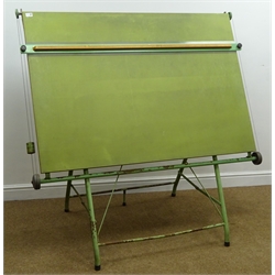  Early to mid 20th century adjustable architects drawing board, W145cm, H141cm  