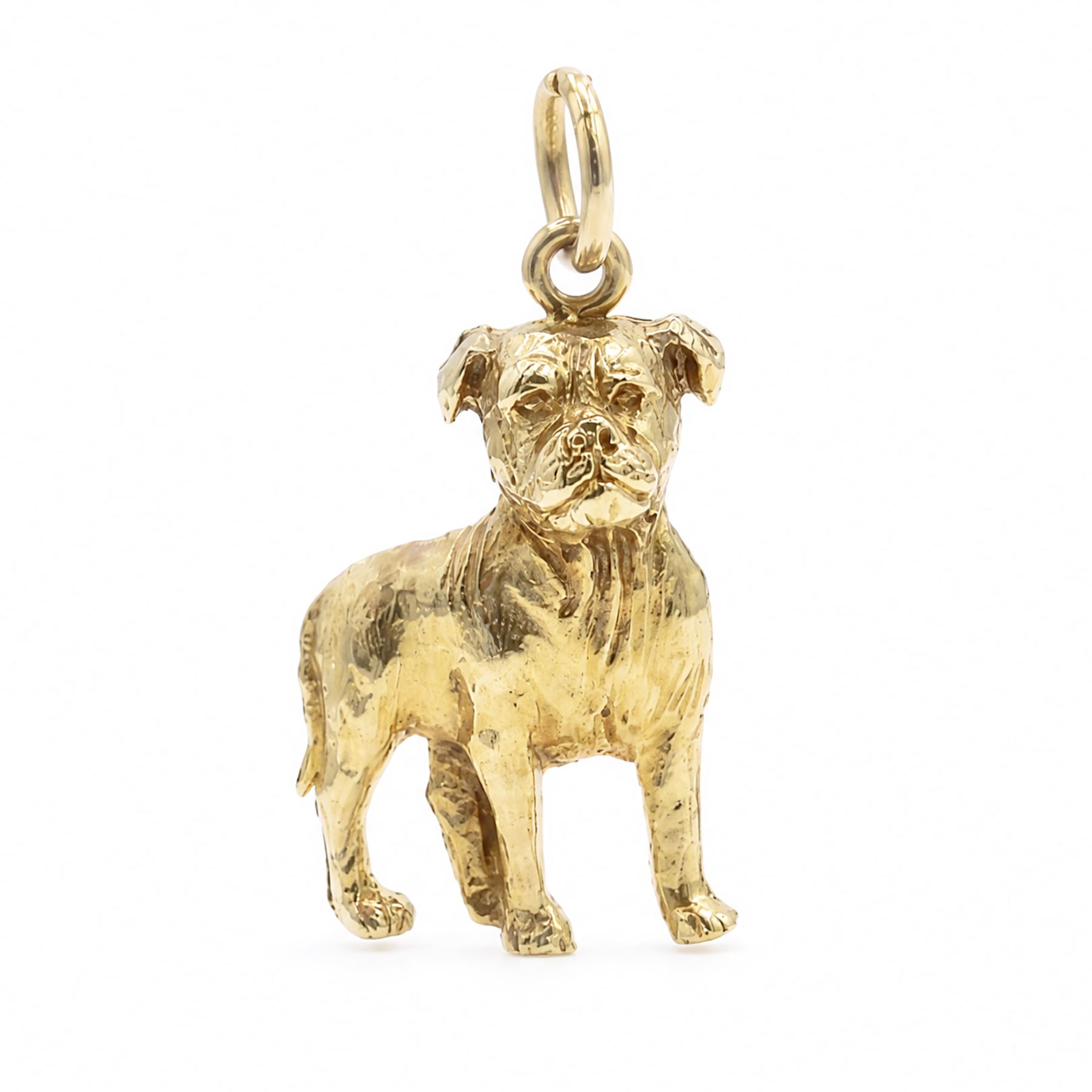 9ct gold Bulldog pendant, hallmarked