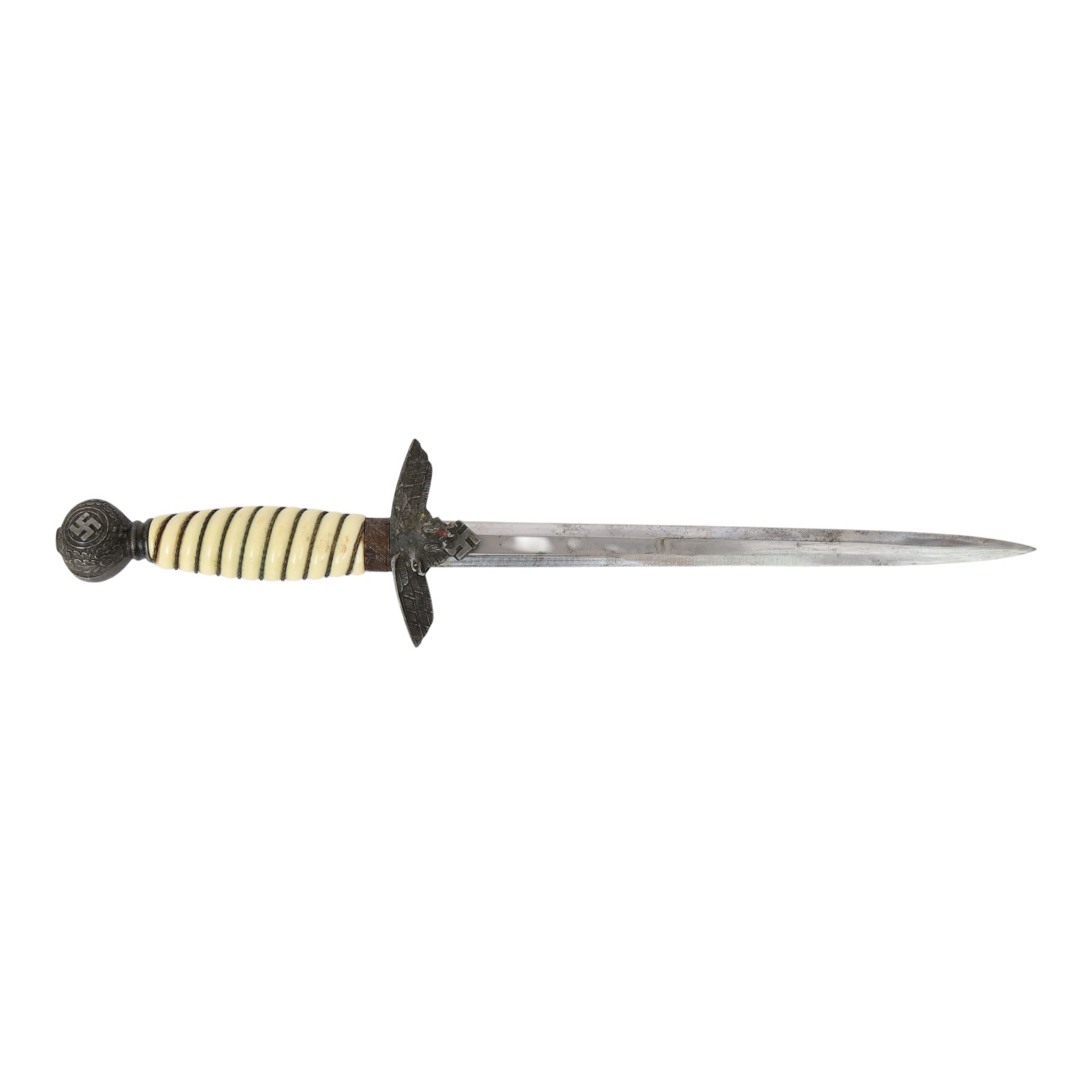 German Third Reich Luftwaffe 2nd type dress dagger with double edged blade and celluloid grip, L43cm