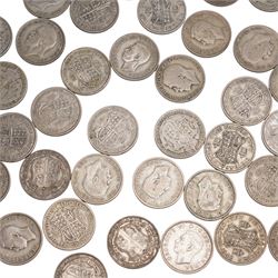 Approximately 1240 grams of Great British pre-1947 silver half crown coins