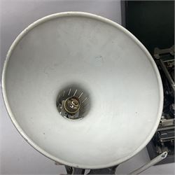 Corona typewriter in case, together with a grey angle pose style lamp